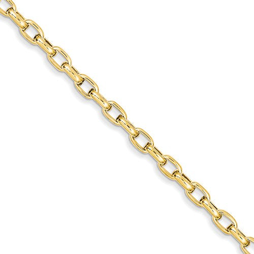 Drawn Cable Link Charm Bracelet in Gold