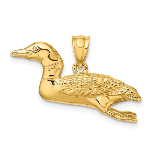 Mallard Duck Charm in Gold