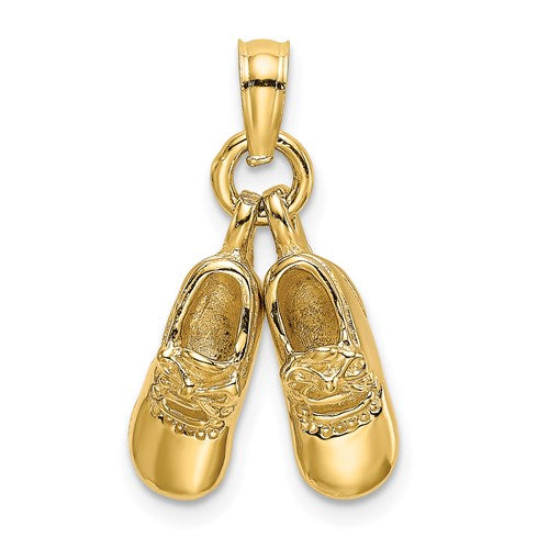 Baby Booties Charm in Gold
