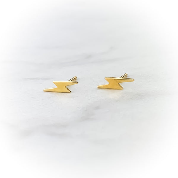 Gold Lightning Bolt Earrings