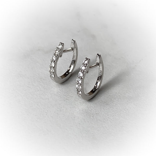 Oval Diamond Huggy Earrings