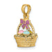Enameled Easter Basket Charm in Gold