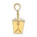 Enameled Chinese Takeout Charm in Gold