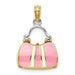 Enameled Handbag Charm in Gold
