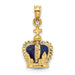 Enameled Crown Charm in Gold
