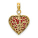 Enameled Heart Charm in Gold
