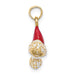 Enameled Santa Claus Hat Charm in Gold