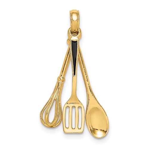 Enameled Cooking Utensils Charm in Gold – Lagravinese Jewelers