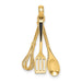 Enameled Cooking Utensils Charm in Gold