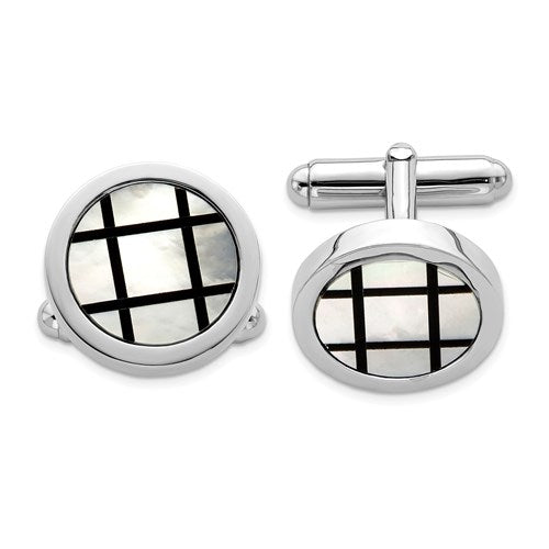 Cufflinks in Sterling Silver and Mother of Pearl