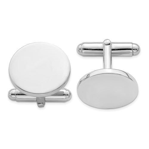 Large Round Cufflinks in Sterling Silver