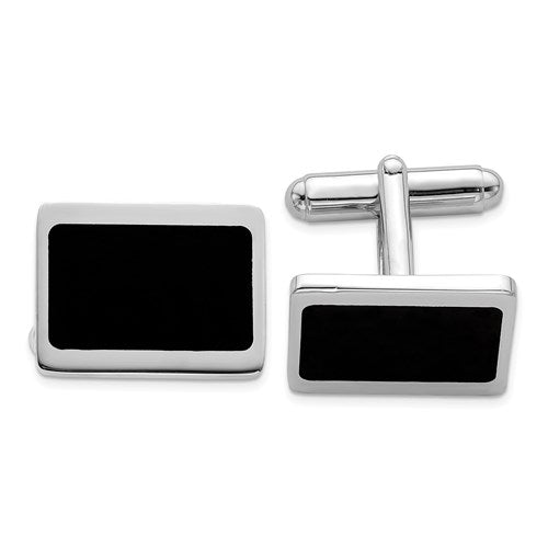 Rounded Rectangle Cufflinks in Sterling Silver