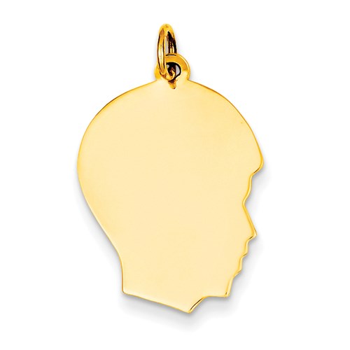 Engravable Large Boy Head Charm in Gold