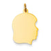 Engravable Large Girl Head Charm in Gold