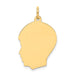 Engravable Large Boy Head Charm in Gold