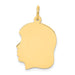 Engravable Large Girl Head Charm in Gold