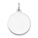 Engravable Round Disc Charm in White Gold